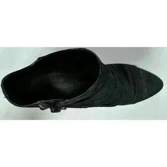 Lucky Brand Zavrina Sliced Black Leather Ankle Boots Booties Size 8 M 38 - Picture 5 of 7